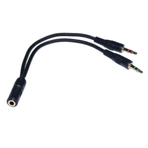 Cablu Audio Jack 3.5mm mama la 2 x Jack 3.5mm tata 20cm