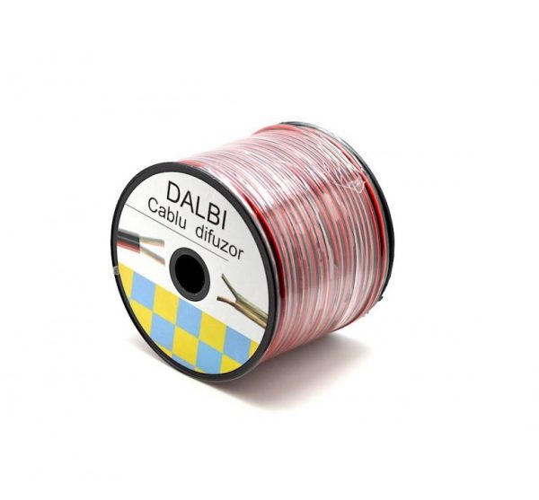 Cablu Difuzor Rosu cu Negru 2×0.35mm rola 100m