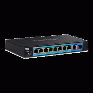Switch 8 porturi Gigabit PoE+ 58W, 1 port Gigabit, 1 port SFP - TRENDnet TE-GP102