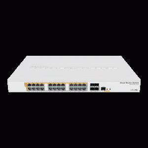 Management Switch 24 x Gigabit PoE+ Out 450W, 4 x SFP+ 10Gbps - Mikrotik CRS328-24P-4S+RM