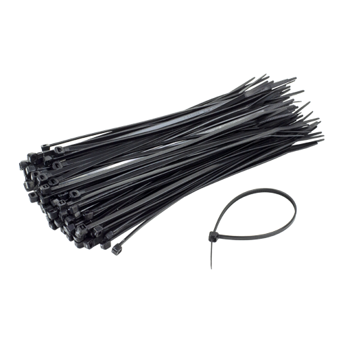 Coliere de plastic 200x3.6 mm, NEGRU, 100 buc PKB-200IB