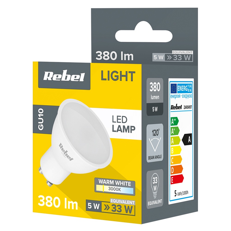 Bec Led GU10 5W 3000K 230V REBEL - imagine 2