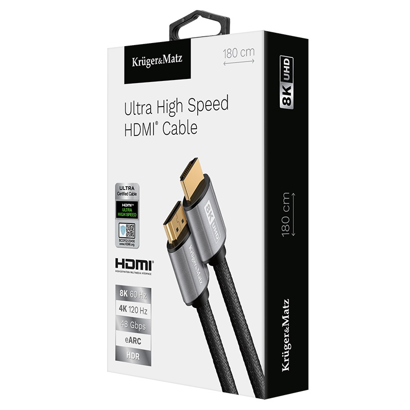 Cablu Hdmi - Hdmi 8K V 2.1 1.8m KRUGER&MATZ RO265L - imagine 3