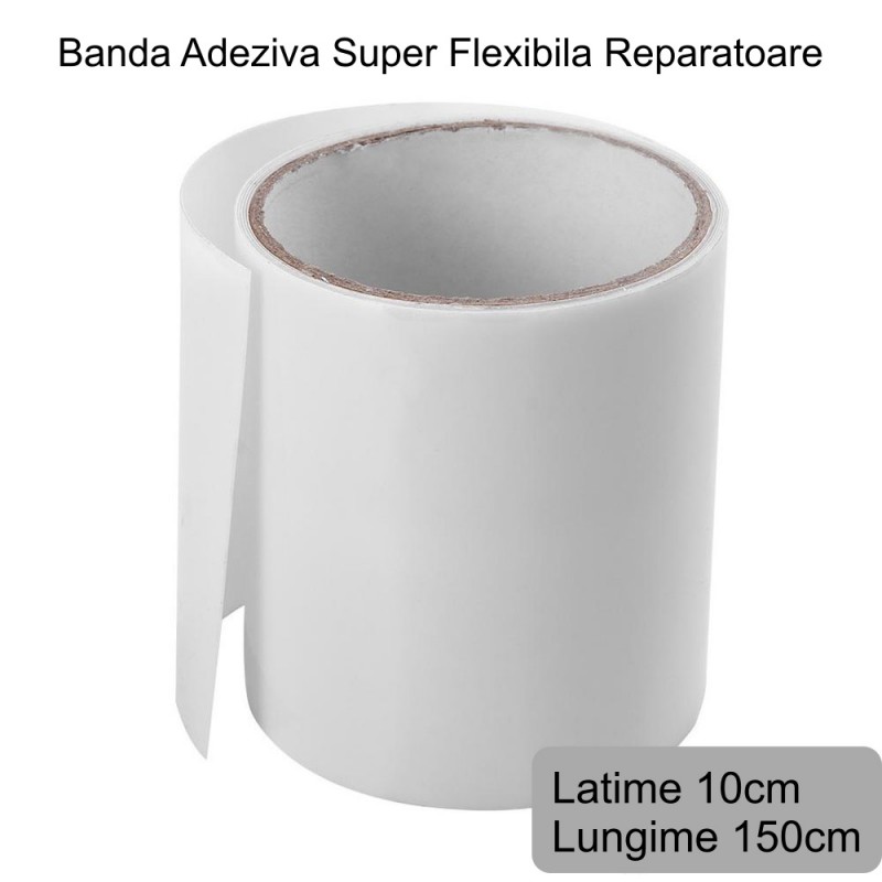 Banda Super Adezivă Alba 10x150cm - imagine 3