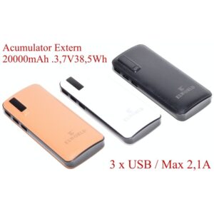Power Bank Acumulator Extern 3 x USB 20000mAh